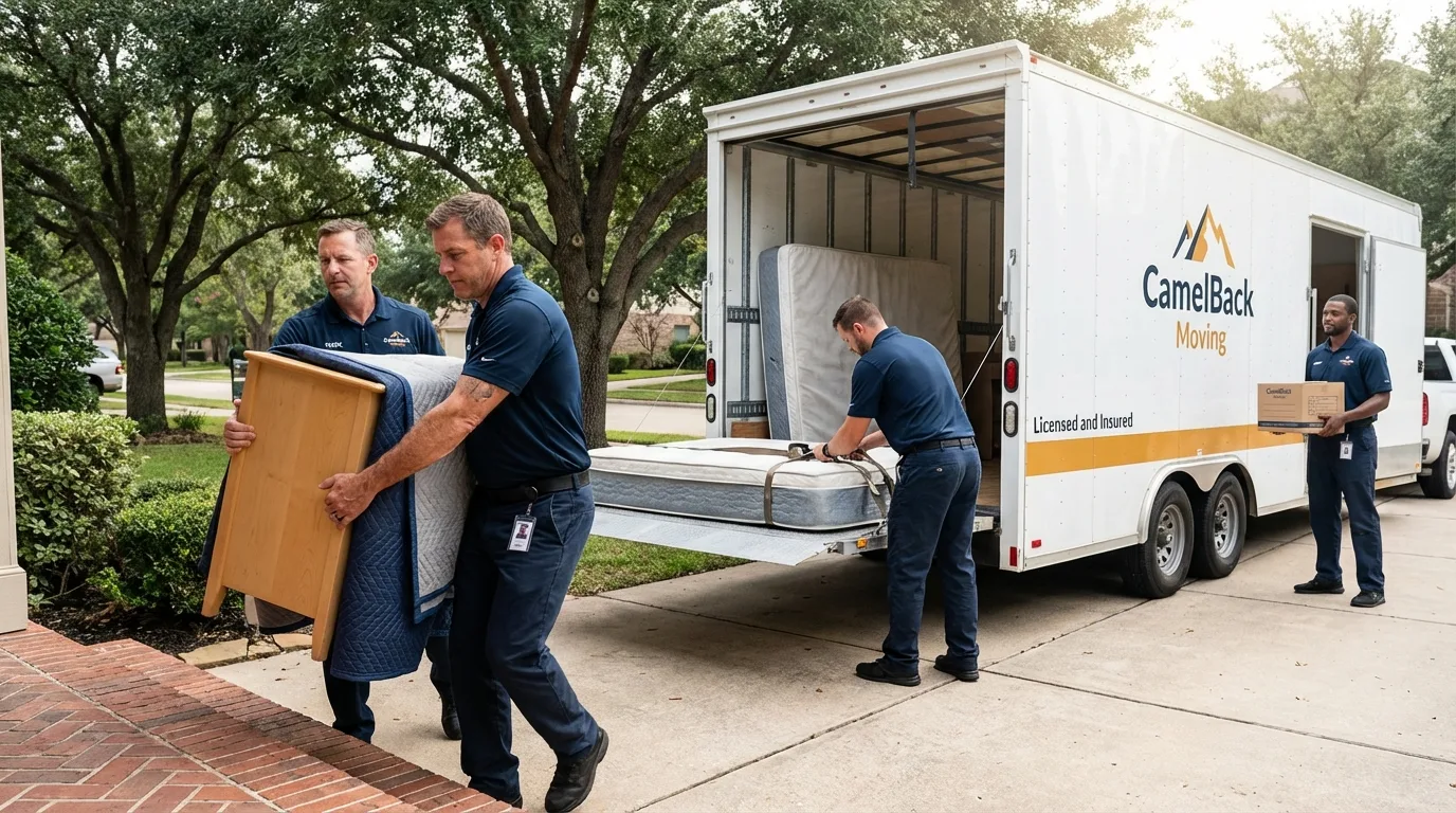 Crew loading residential truck for cross-state move from Galva, IL